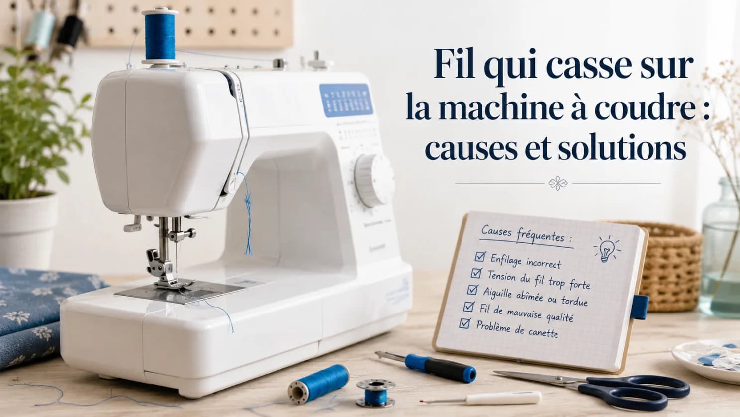 Fil qui casse sur la machine à coudre : causes et solutions